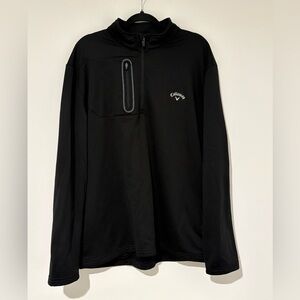 Callaway Men’s Quarter Zip Pullover Sweatshirt Fleece Black Golf Athletic XXL